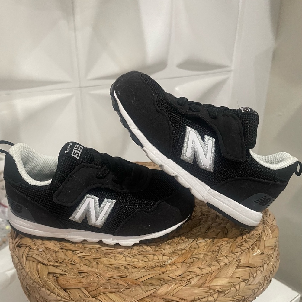 New Balance Kids' Black and White Sneakers
